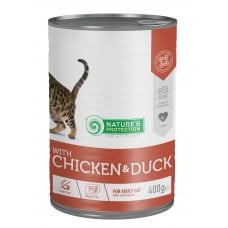 Nature's Protection with Chicken & Duck влажный корм с курицией и уткой для стерилизованных кошек 400 г*6шт.