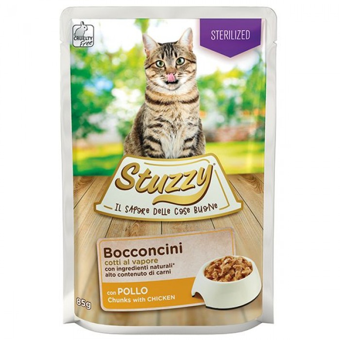 Stuzzy Cat Sterilized Chicken влажный корм для стерилизованных котов с курицей в соусе 85г*24шт
