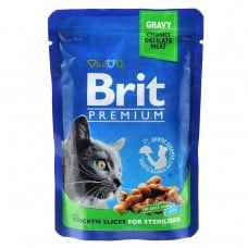 Brit Premium Cat pouch курка для стерилізованих 100г*24шт