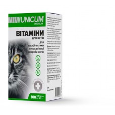 Unicum PREMIUM витамины для профилактики мочекаменной болезни кошек 50г. 100табл.