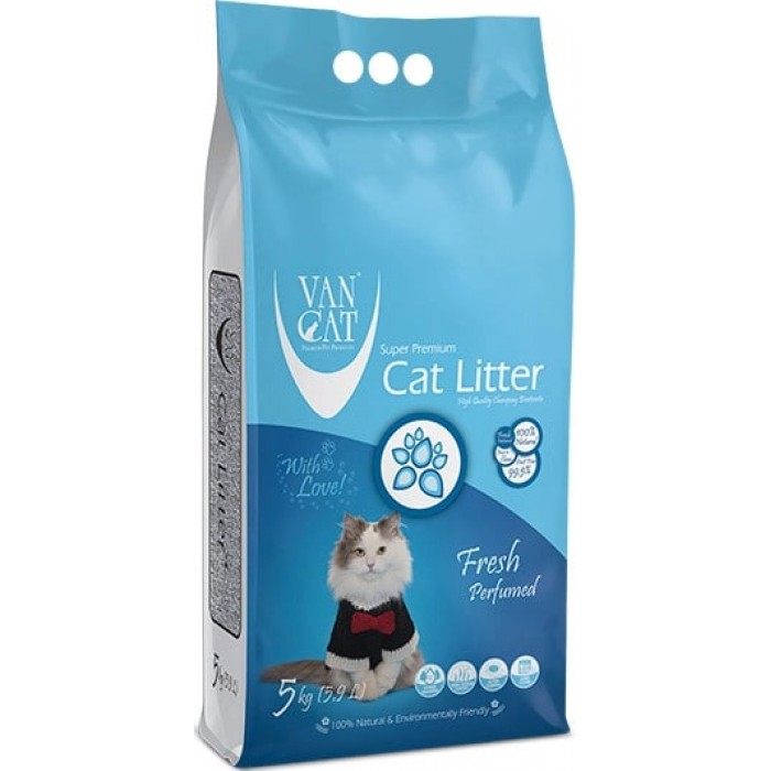 VanCat Fresh бентонитовый наполнитель для котов с ароматом свежести 5 кг