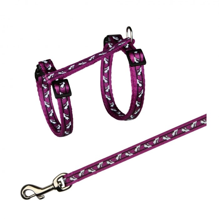 Trixie шлея з повідцем для котів з котиками (кольори в асортименті) 