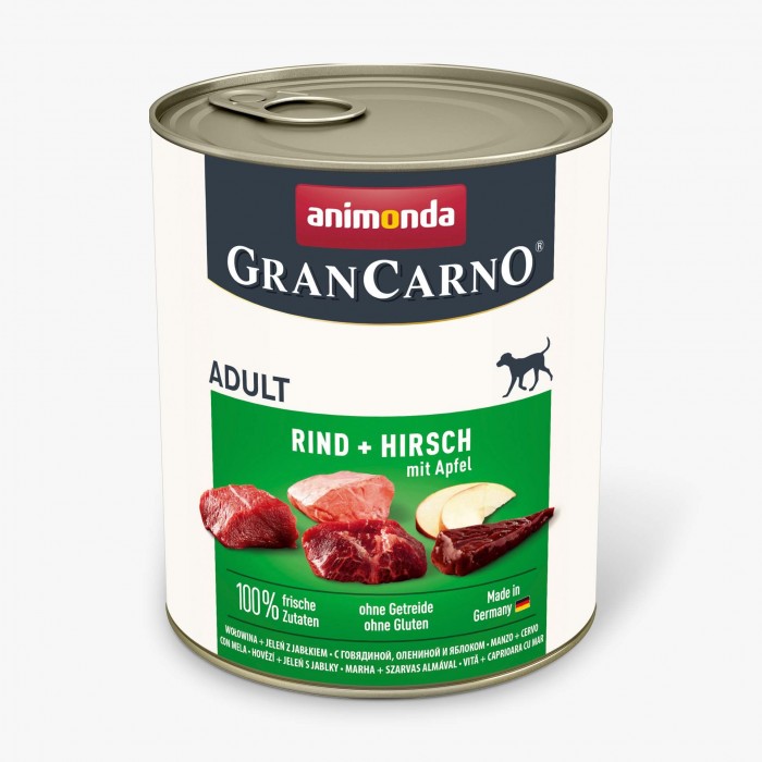 Animonda GranCarno Adult Beef + Deer with Apple вологий корм з яловичиною, олениною та яблуком для собак 800 г