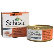 Schesir Tuna with Papaya вологий корм для дорослих котів з тунцем та папайєю в желе 75 г
