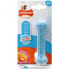 Nylabone Puppy Chew Dental Bone для щенков мини пород с ароматом курицы (голубая) 9,5см