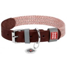 Collar WAUDOG Classic нашийник для собак зі шкіри та бавовни (коричневий) S