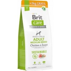 Brit Care Dog Sustainable Adult Medium Breed для средних пород с курицей и насекомыми 12+2 кг
