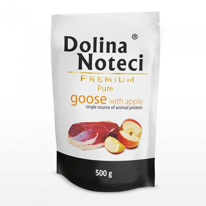 Dolina Noteci Premium Pure для собак аллергиков c гусем и яблоками 500 г