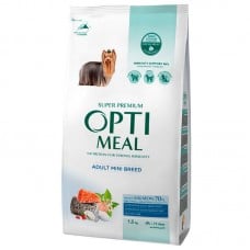 Optimeal Dog Adult Mini сухой корм для собак мини пород с высоким содержанием лосося 1,5 кг