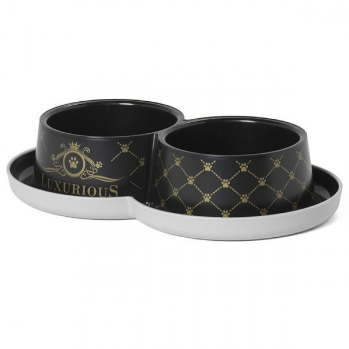 Moderna Double Trendy Dinner Luxurious двойная миска для котов (чорная) 2х350 мл