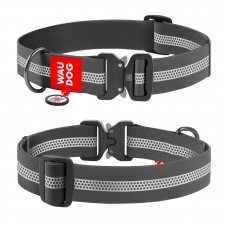 Collar WAUDOG Waterproof ошейник с QR паспортом и металической фурнитурой для собак М