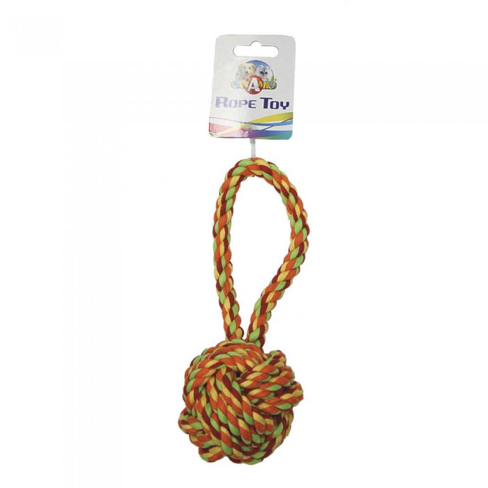 Croci игрушка для собак "Канатный узловой мяч с ручкой" 23 см