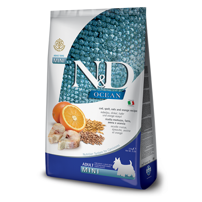 Farmina N&D Low Grain Ocean Adult сухий корм для собак середніх та великих порід з тріскою та апельсином 12 кг