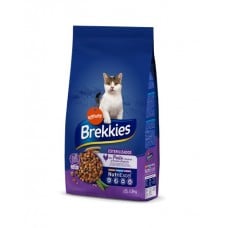 Brekkies Cat Sterilized сухой корм для взрослых стерилизованных котов с курицей 1,5 кг