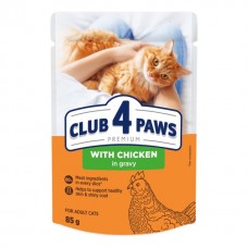 Club 4 Paws Premium влажный корм для кошек с курицей в соусе 85г*24шт