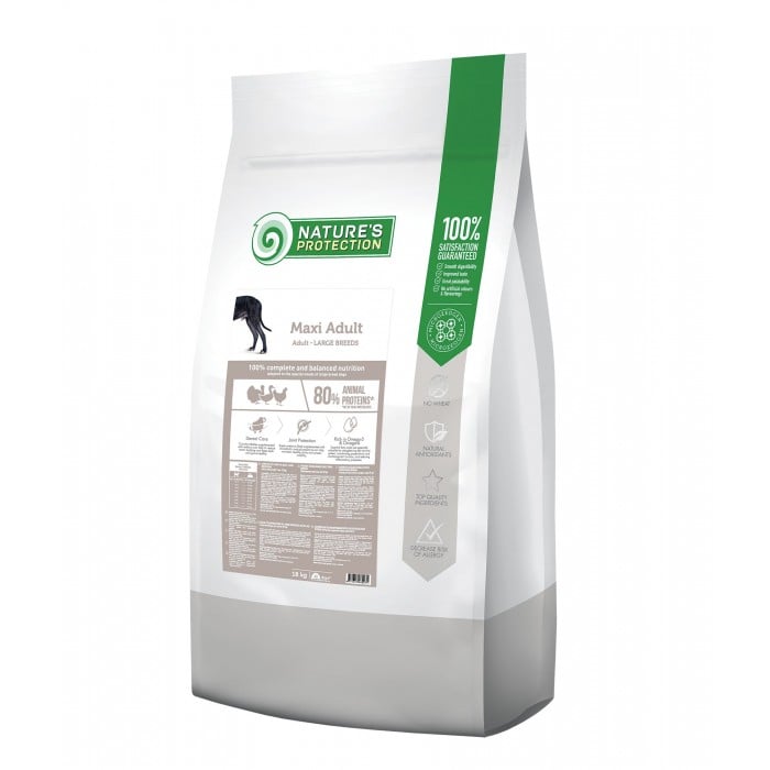 Nature's Protection Maxi Adult Large Breeds для собак крупных пород с птицей 18 кг