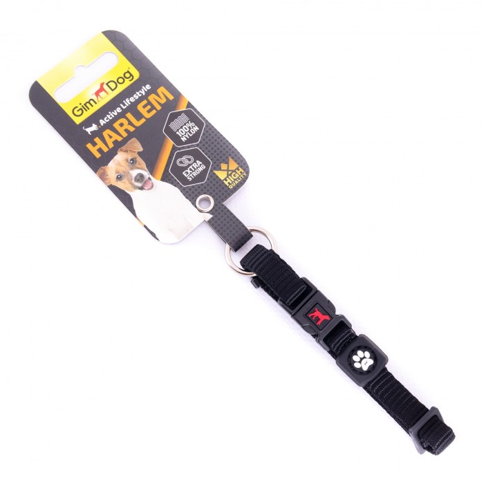 GimDog Harlem нашийник з нейлону для собак великих та гігантських порід (чорний) L-XL