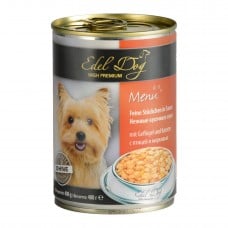 Edel Dog Кусочки с птицей и морковью в соусе для собак 400g