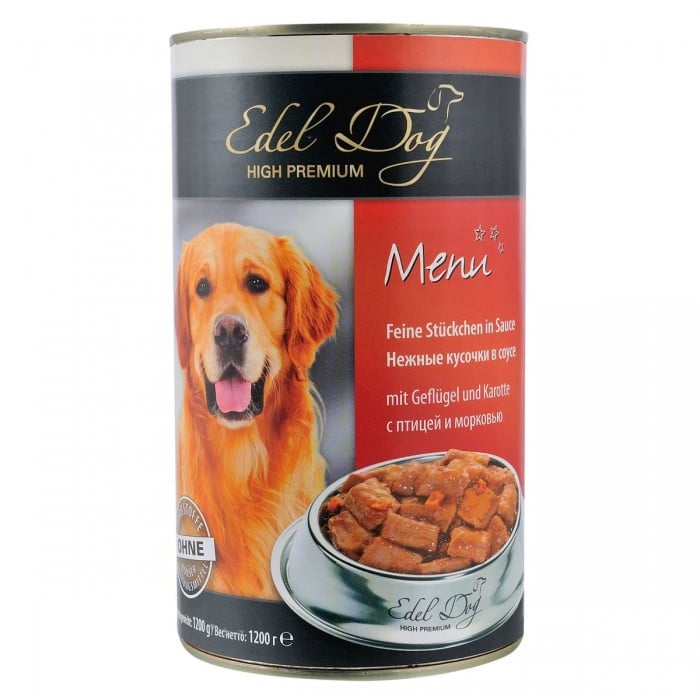 Edel Dog Кусочки с кроликом и рисом в соусе для собак​ 1,2kg