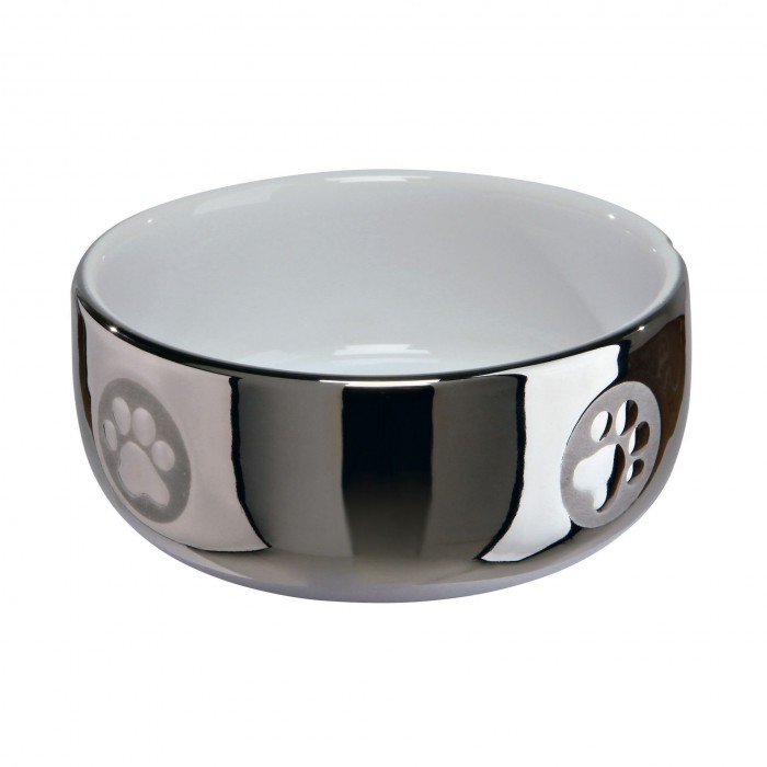 Trixie керамічна миска для котів срібло/біла 0,3 л/11 см