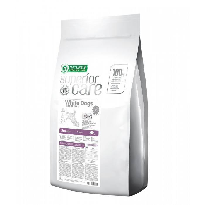 Nature's Protection Superior Care White Dogs Grain Free Junior All Breeds для цуценят з білим забарвленням  17 кг