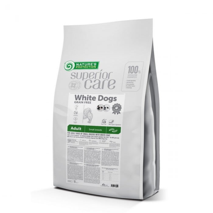 Nature's Protection Superior Care White Dogs Grain Free with Insect Adult Small Breeds с белой шерстью 10 кг