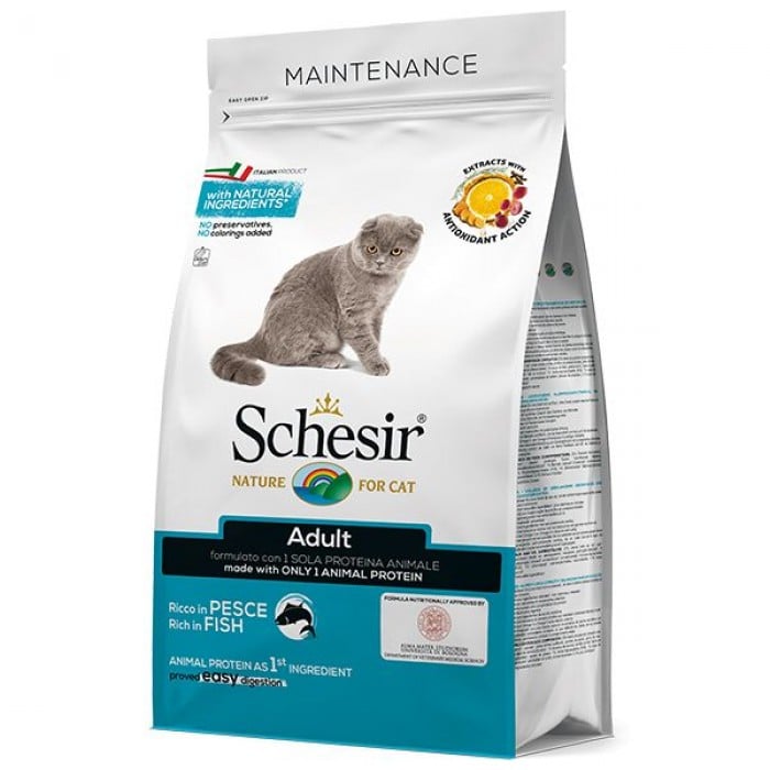 SCHESIR CAT ADULT FISH сухий корм для котів від 1 до 7 років з рибою 1,5 кг