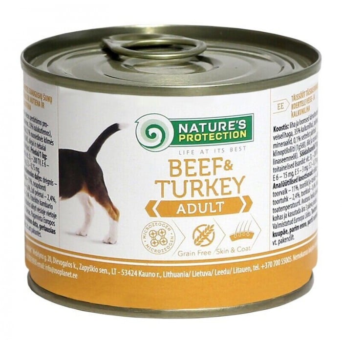 Nature's Protection Adult Beef & Turkey влажный корм для собак с говядиной и индейкой 200 г* 6шт.