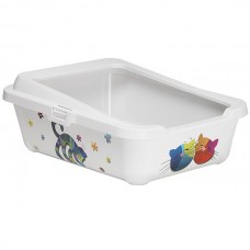 Moderna Hercules Friends Forever туалет для котов c бортиком (белый) 51х39х19 см