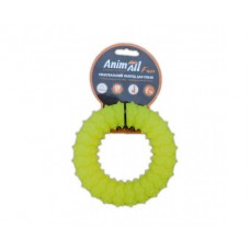 AnimAll Fun іграшка для собак "Кільце з шипами" (жовта) 9 см​