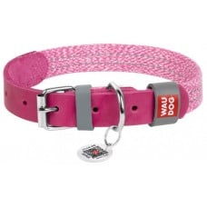 Collar WAUDOG Classic нашийник для собак зі шкіри та бавовни (рожевий) S