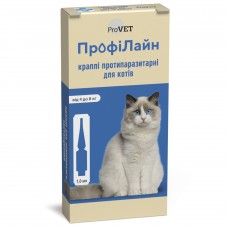 ProVET Профилайн капли противопаразитарные для котов от 4 до 8 кг (4 пипетки по 1,0 мл)