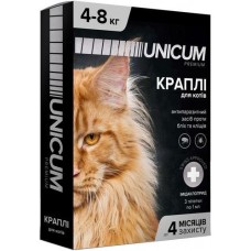 Unicum PREMIUM капли от блох и клещей для кошек 4-8 кг.