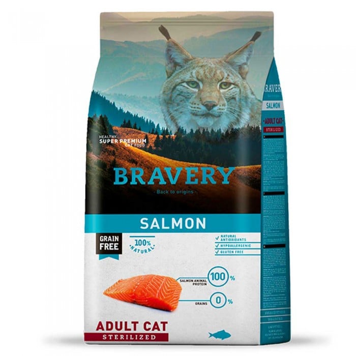 Bravery Salmon Adult Cat Sterilized сухой корм для стерилизованных кошек с лососем 0,6 кг 
