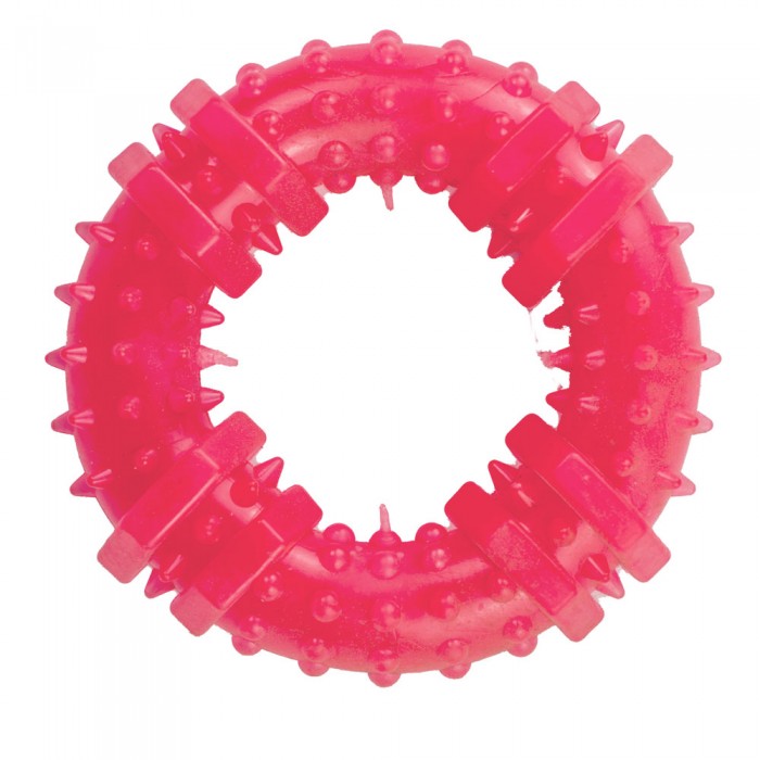 AGILITY игрушка для собак кольцо с шипами (розовое) 12 см