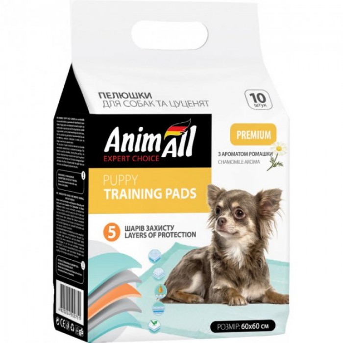 AnimAll Puppy Training Pads пеленки для собак и щенков с ароматом ромашки 60×60 см 10 шт