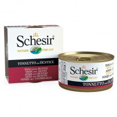 Schesir Tuna with Dentex вологий корм для дорослих котів з тунцем та зубаном в желе 85 г
