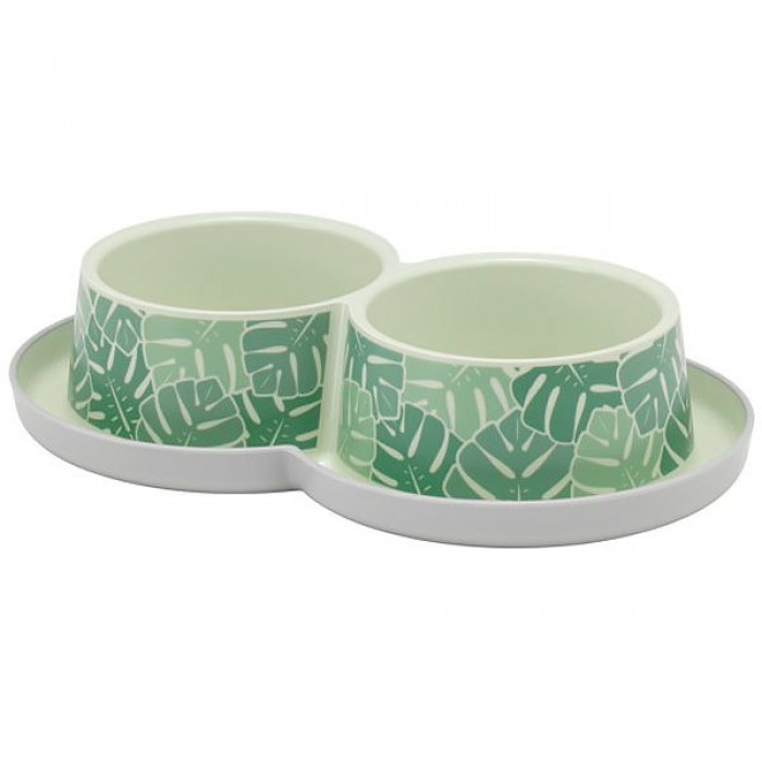 Moderna Trendy Dinner Eden двойная миска для кошек (светло-зелёная) 2х350 мл
