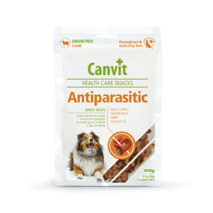 Canvit Antiparasitic напіввологі ласощі для собак з чутливим травленням з ягням 200 г