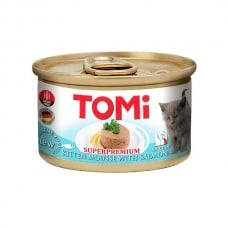 TOMI FOR KITTEN WITH SALMON мусс с отличным сочетанием мяса и рыбы для котят 85г*12шт
