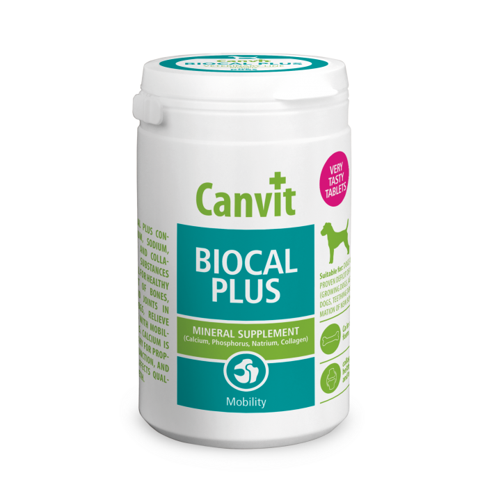 Canvit Biocal Plus пищевая добавка для поддержки здоровья костей, суставов и связок собак 230 табл.