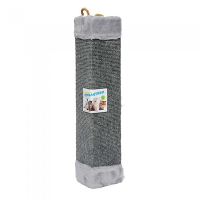 Пухнастики когтеточка для котов угловая (джут) серая 50×10×10 см