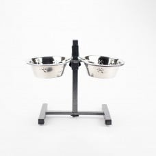 AGILITY двойная металлическая миска на штативе для собак средних пород 2х750 мл