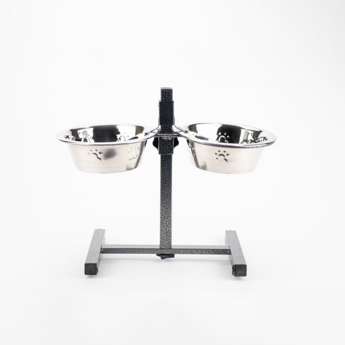 AGILITY двойная металлическая миска на штативе для собак средних пород 2х750 мл