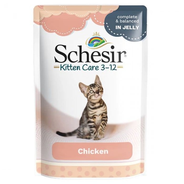 Schesir Kitten Care Chicken влажный корм для котят с курицей в желе 85 г
