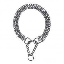 Trixie ошейник-удавка для собак средних и крупных пород тройной хромированный M-L 45см/2,5мм