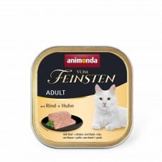 Animonda Vom Feinsten Adult with Beef + Chicken влажный корм с говядиной и курицей для кошек 100 г