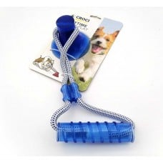 Croci игрушка для собак "Цилиндр на веревке с присоской" (голубой) 36х13 см