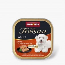 Animonda Vom Feinsten Adult with Beef + chicken filet влажный корм с говядиной и куриным филе для собак 150 г