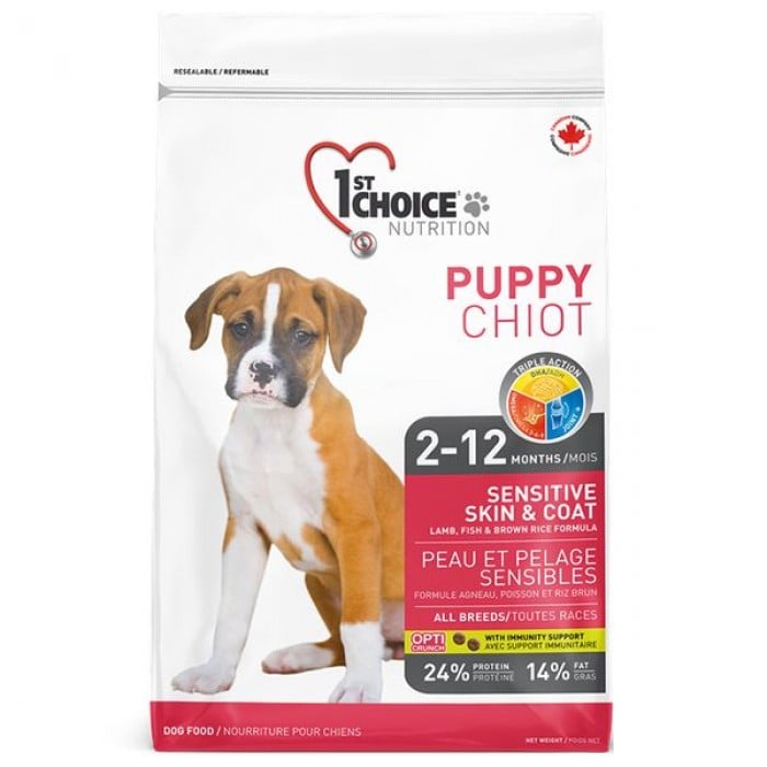 1st Choice Puppy Sensitive Skin & Coat сухий корм для цуценят з ягням та рибою 2,72 кг
